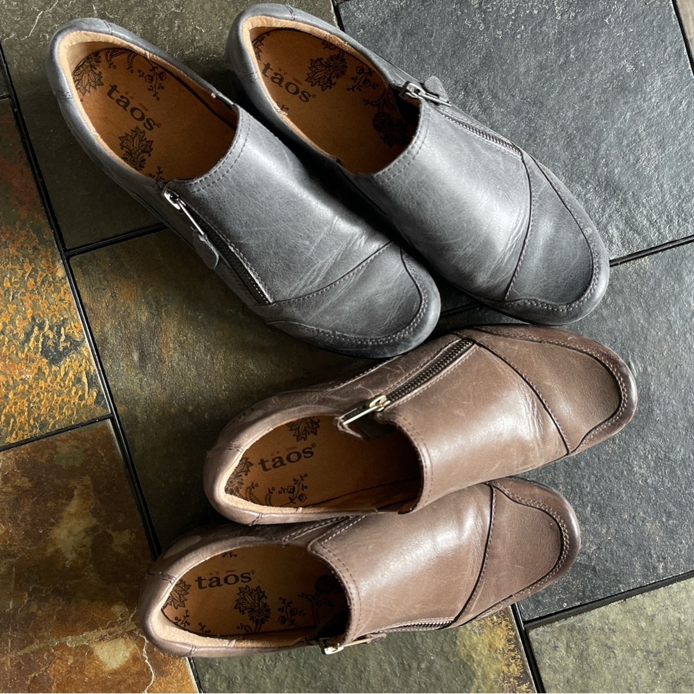 Two for One! Women’s Taos Character Shoes, Both pairs size 6.5. Brown plus Gray